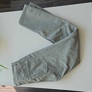 Club Monaco The High-Rise Skinny Cord in Light Sage - Old Money, Quiet Luxury